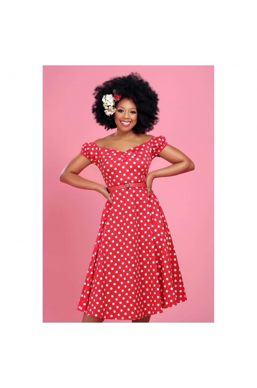 robe-pin-up-rouge-a-pois